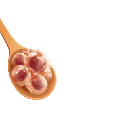 Juicy Popping Pearl on a spoon